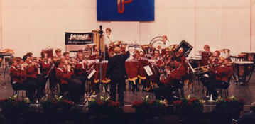Nordvestjysk Brass Band på scenen til EM i Luxembourg i 1995